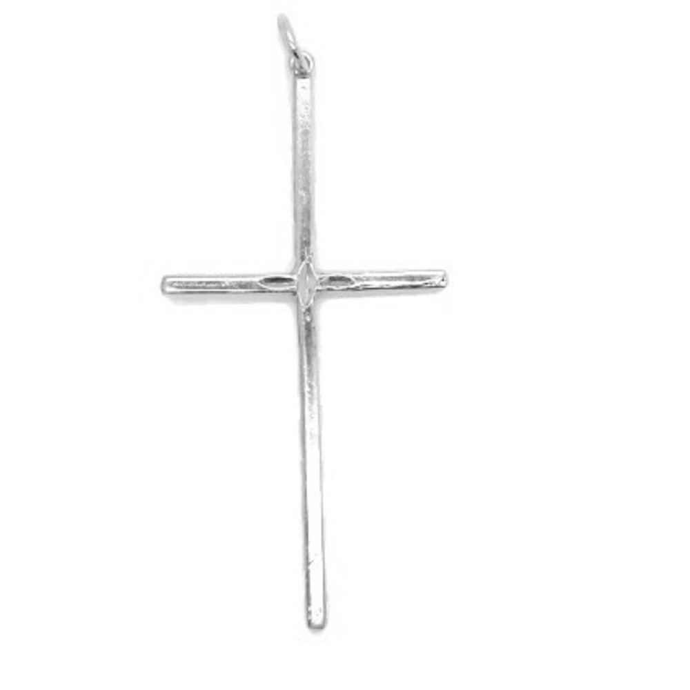 .925 Sterling Silver Thin Cross Pendant Charm